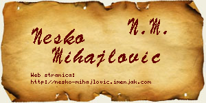 Neško Mihajlović vizit kartica